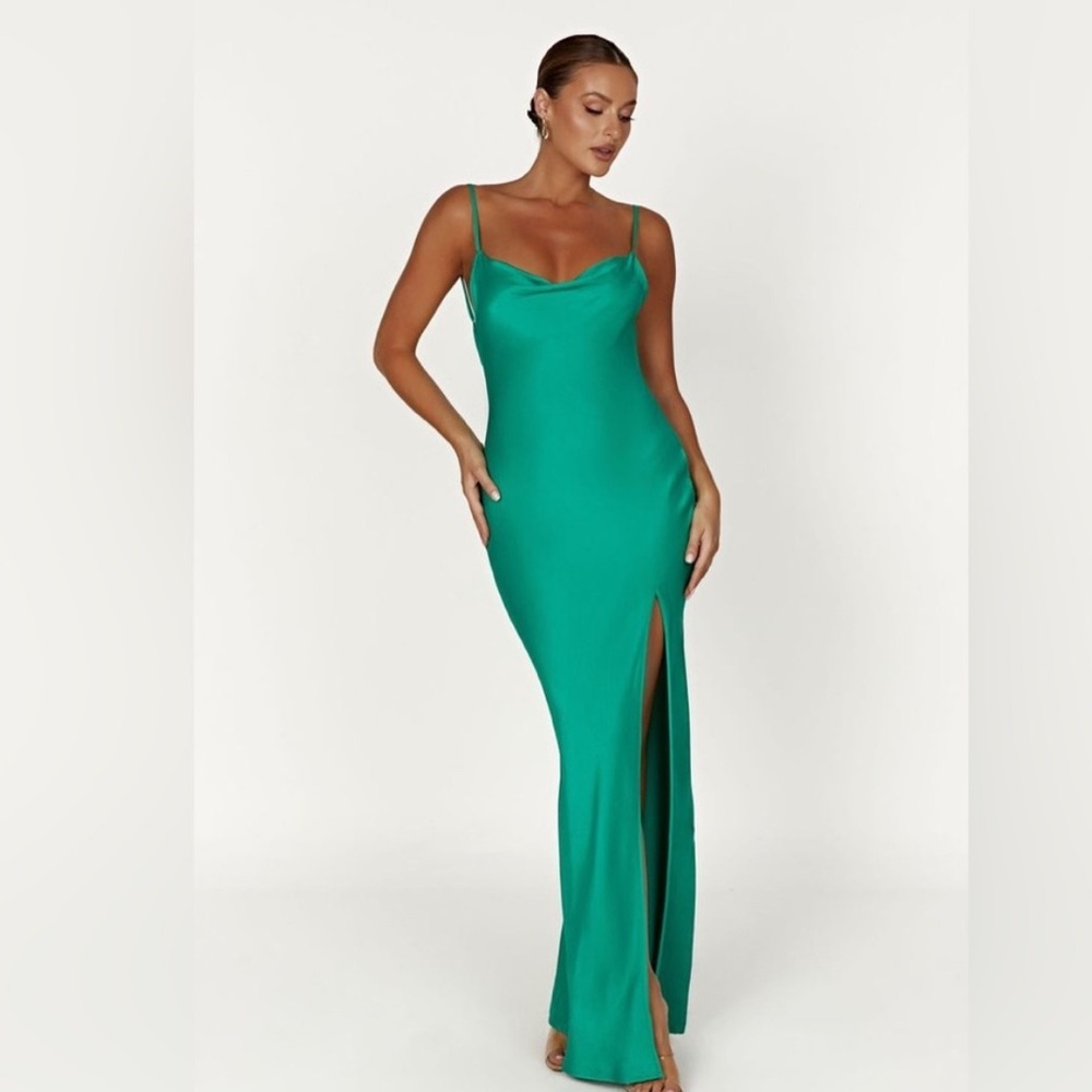 Maxi cowl neck open back dress